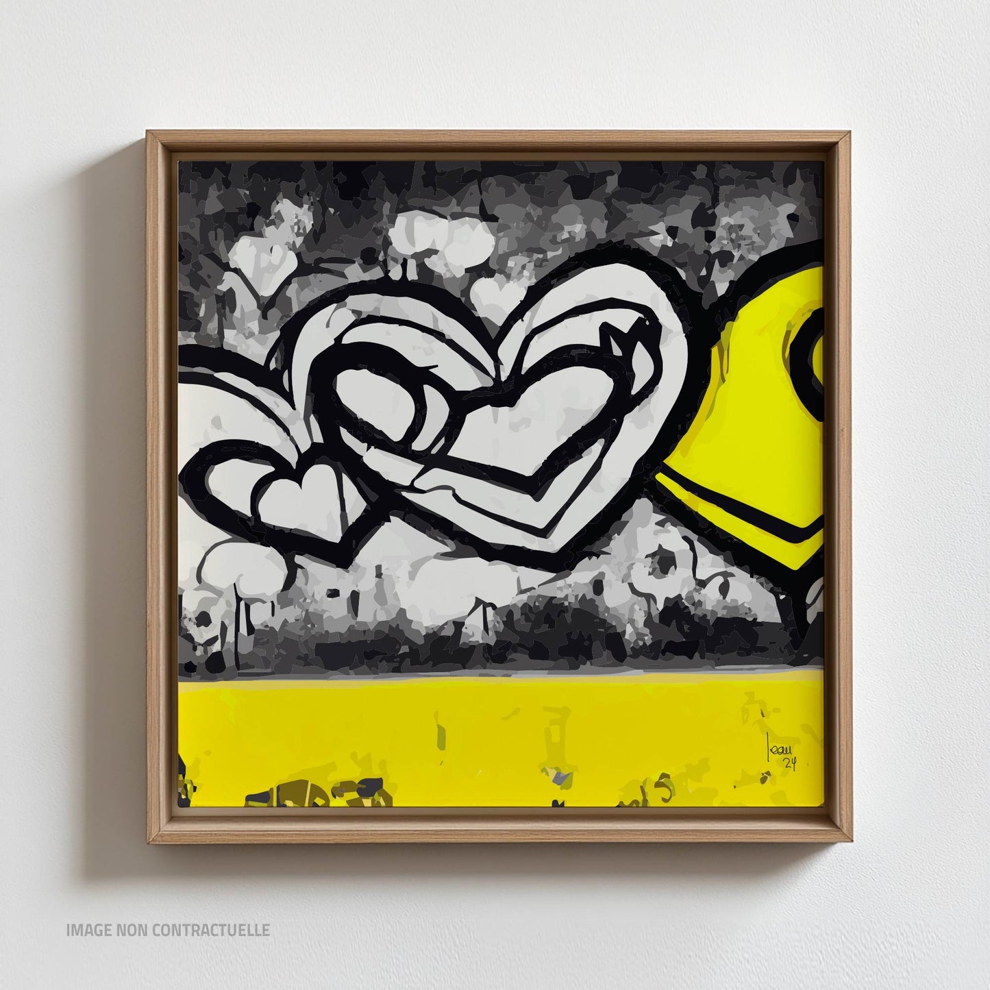 Montage sur cadre flottant de l'œuvre numérique "Itérations" - Tirage d'art premium disponible sur limonadebleue.com