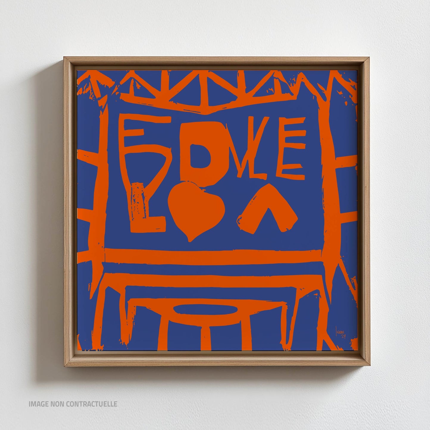Mon œuvre "Courrier" - Design abstrait rappelant l'art de l'écriture et des correspondances. Monté sur cadre flottant