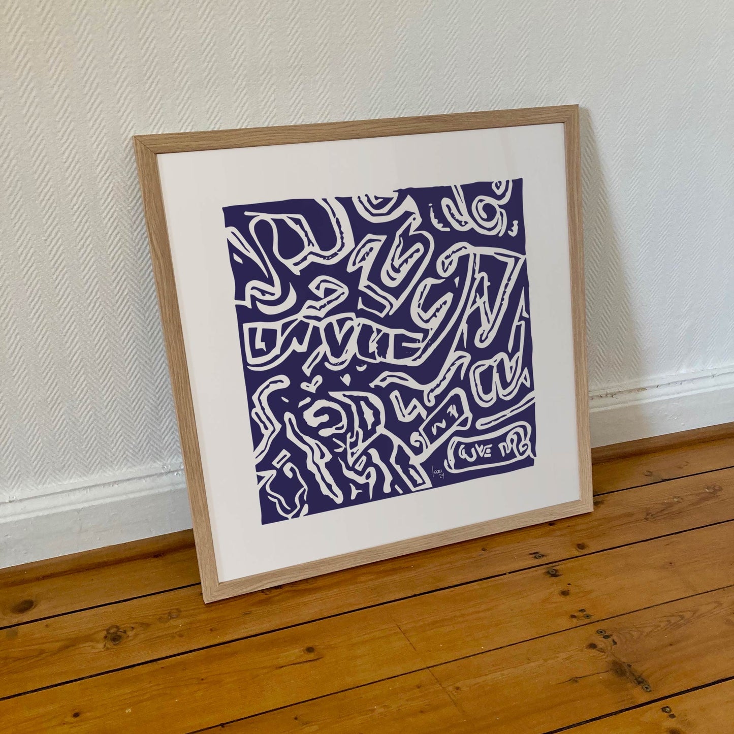 La Nuée, œuvre moderne encadrée, idéale pour un espace élégant.