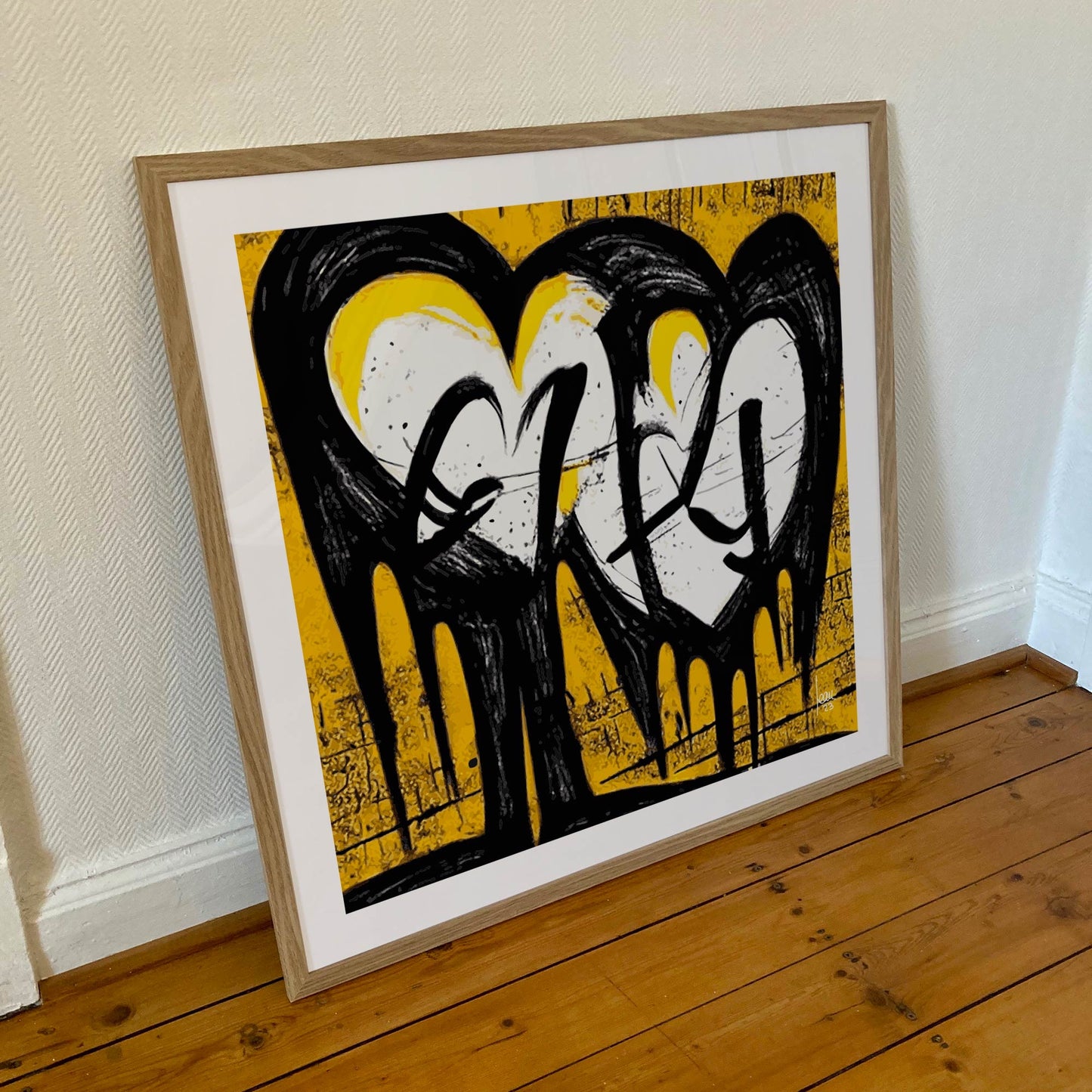 Fusion, tirage encadré carré 70x70 cm, art contemporain.