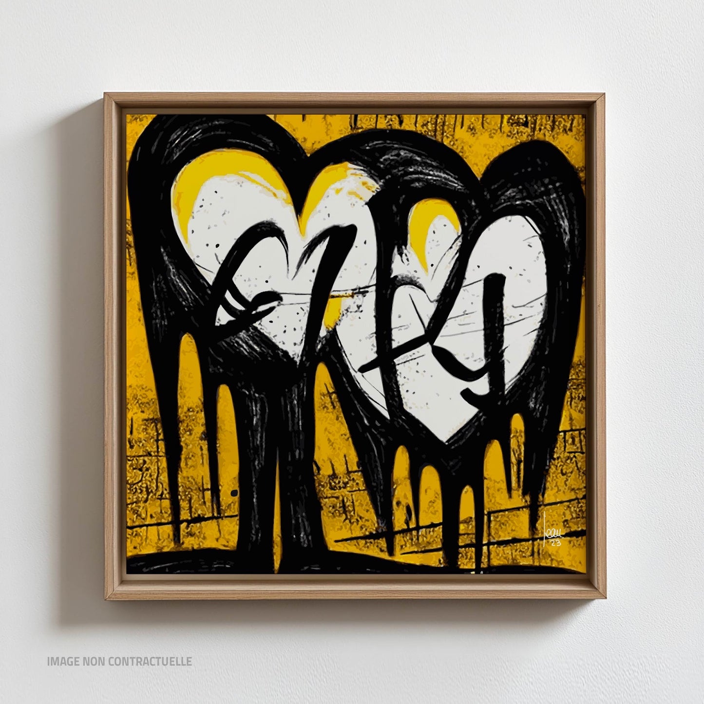 "Fusion", tirage monté sur caisse américaine carré 110x110 cm, art contemporain.