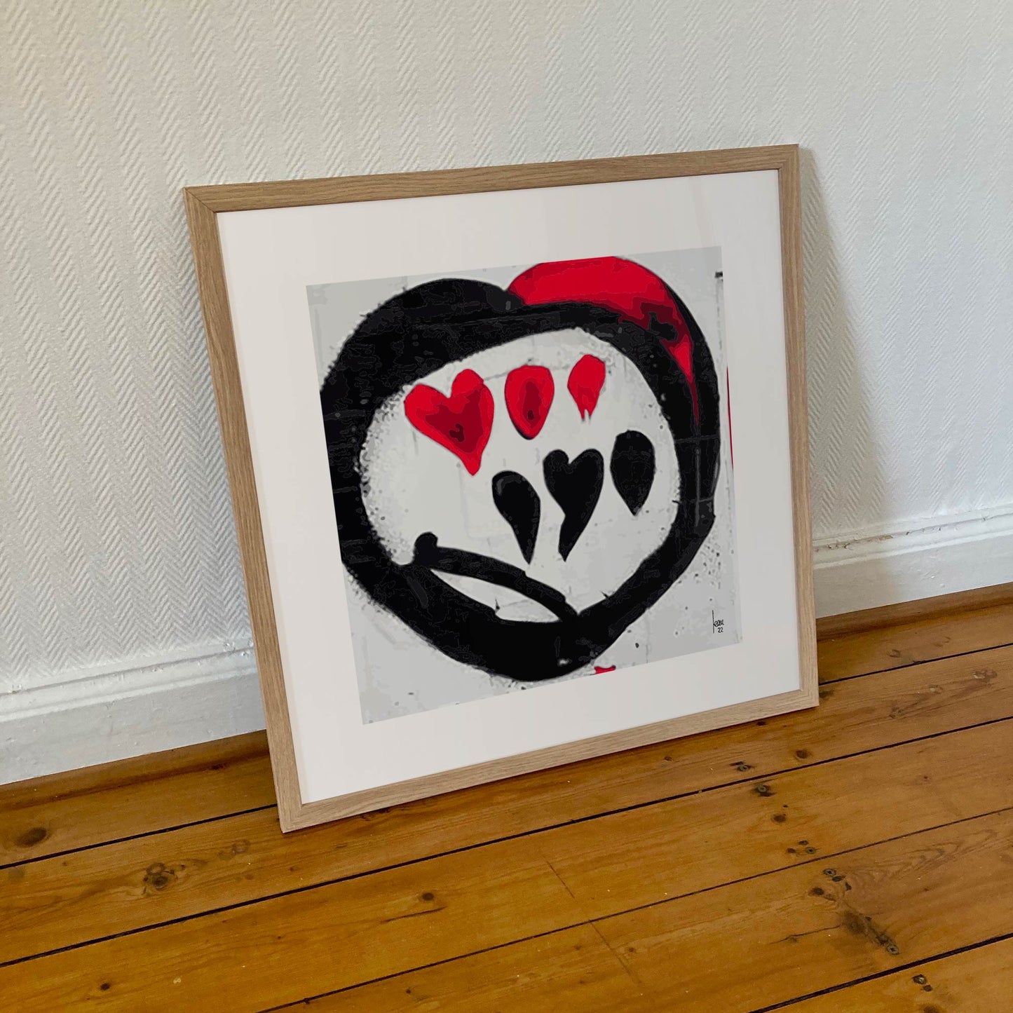 Pulsations, tirage abstrait encadré au format carré 50x50 cm.