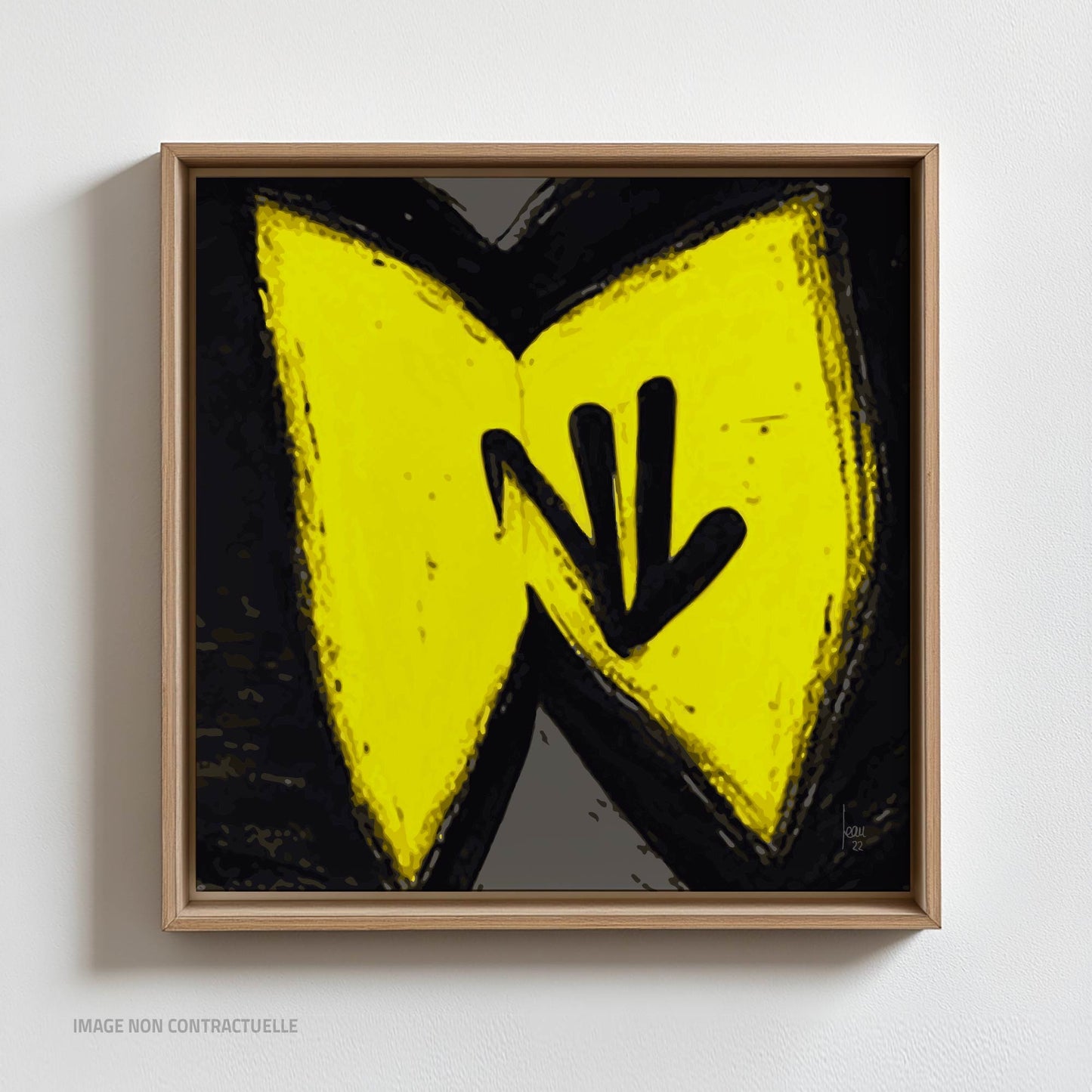 "Lectures" tirage d'art contemporain sur cadre flottant 110x110cm. Art abstrait vente en ligne