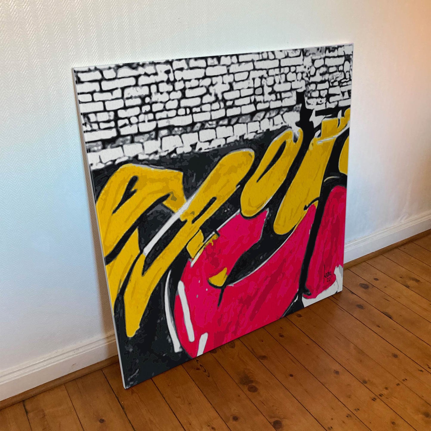 Fondations, tirage d'art abstrait sur toile 100x100 cm.