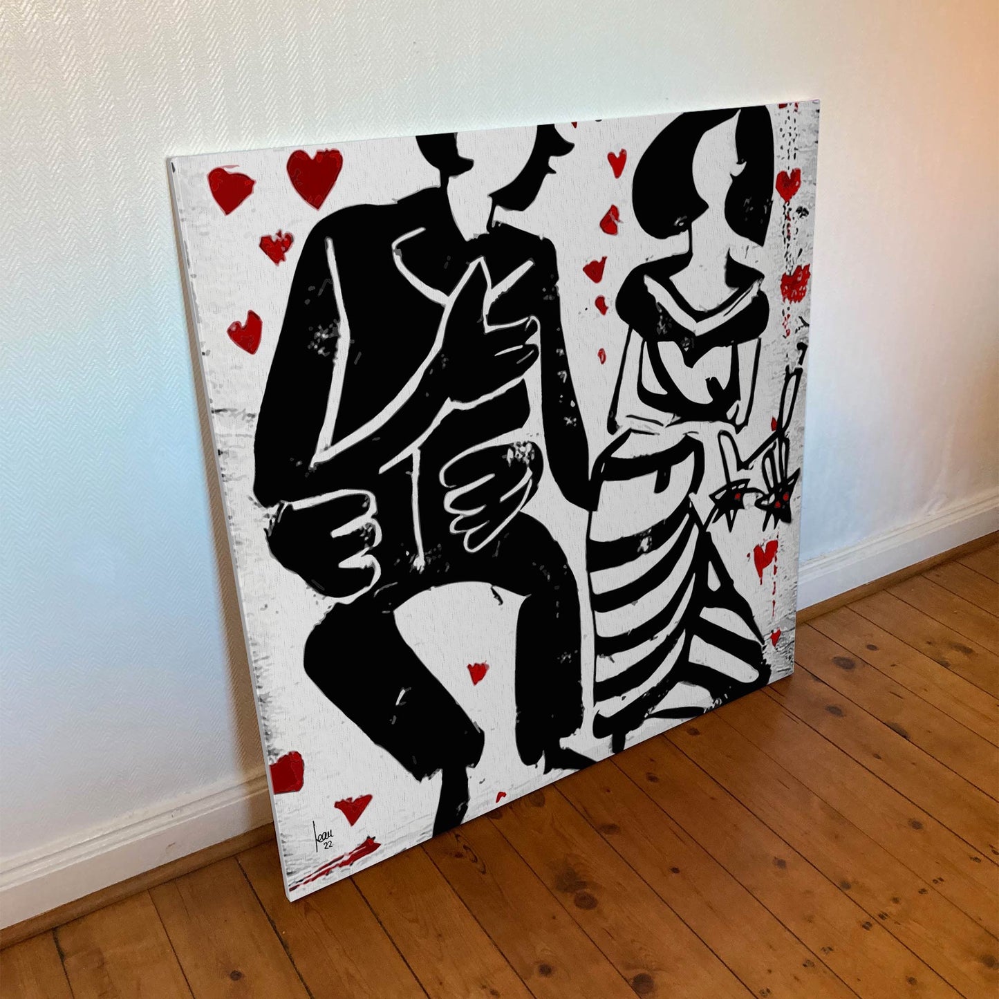 Discussions, tirage d'art contemporain sur toile 100x100 cm.