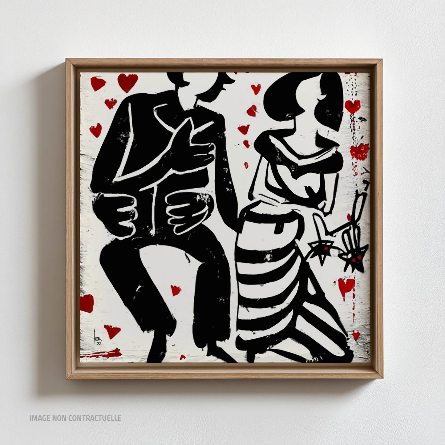 Discussions, tirage abstrait sur caisse américaine au format carré 110x110 cm.