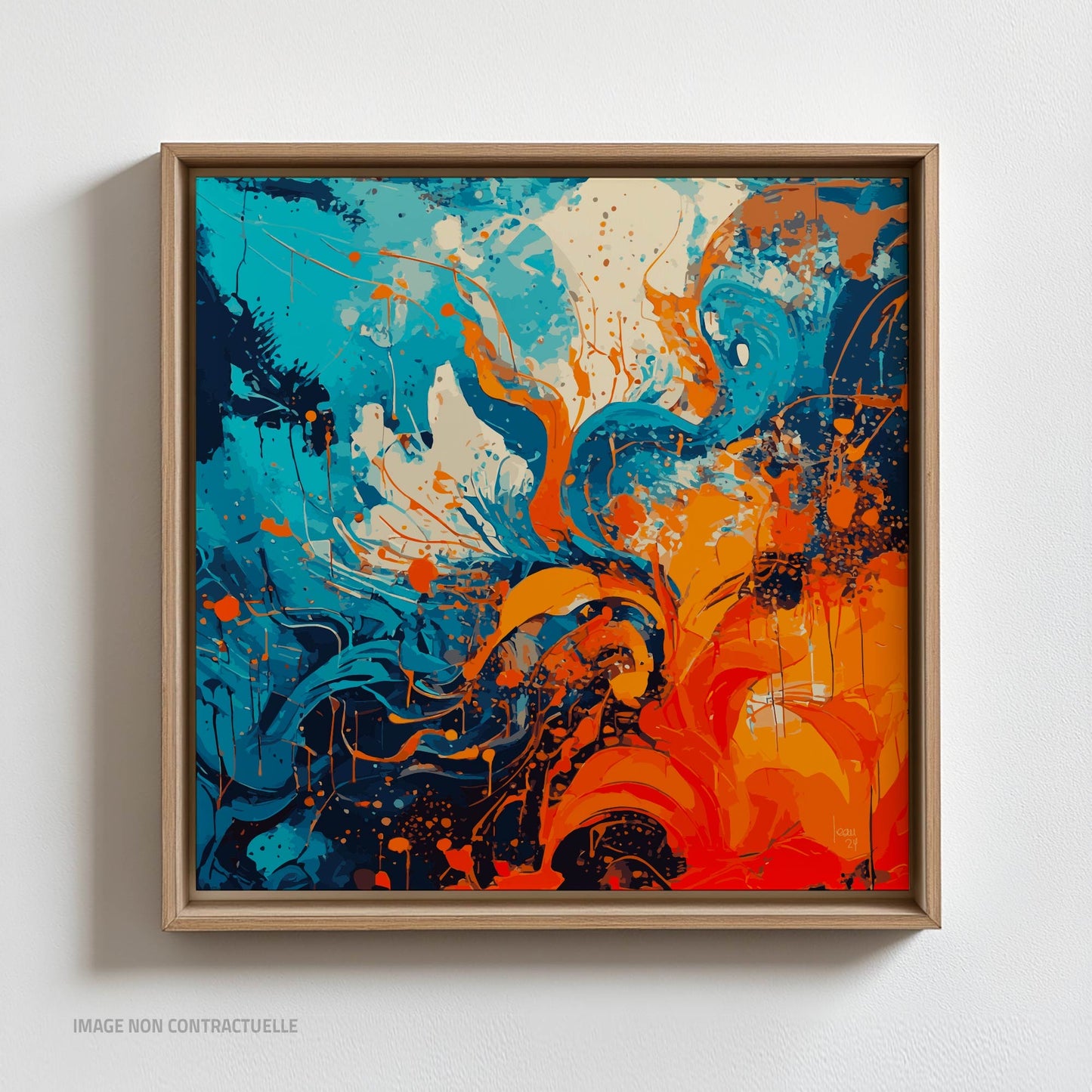 Éruption, tirage d'art contemporain monté sur caisse américaine, format 110x110 cm.