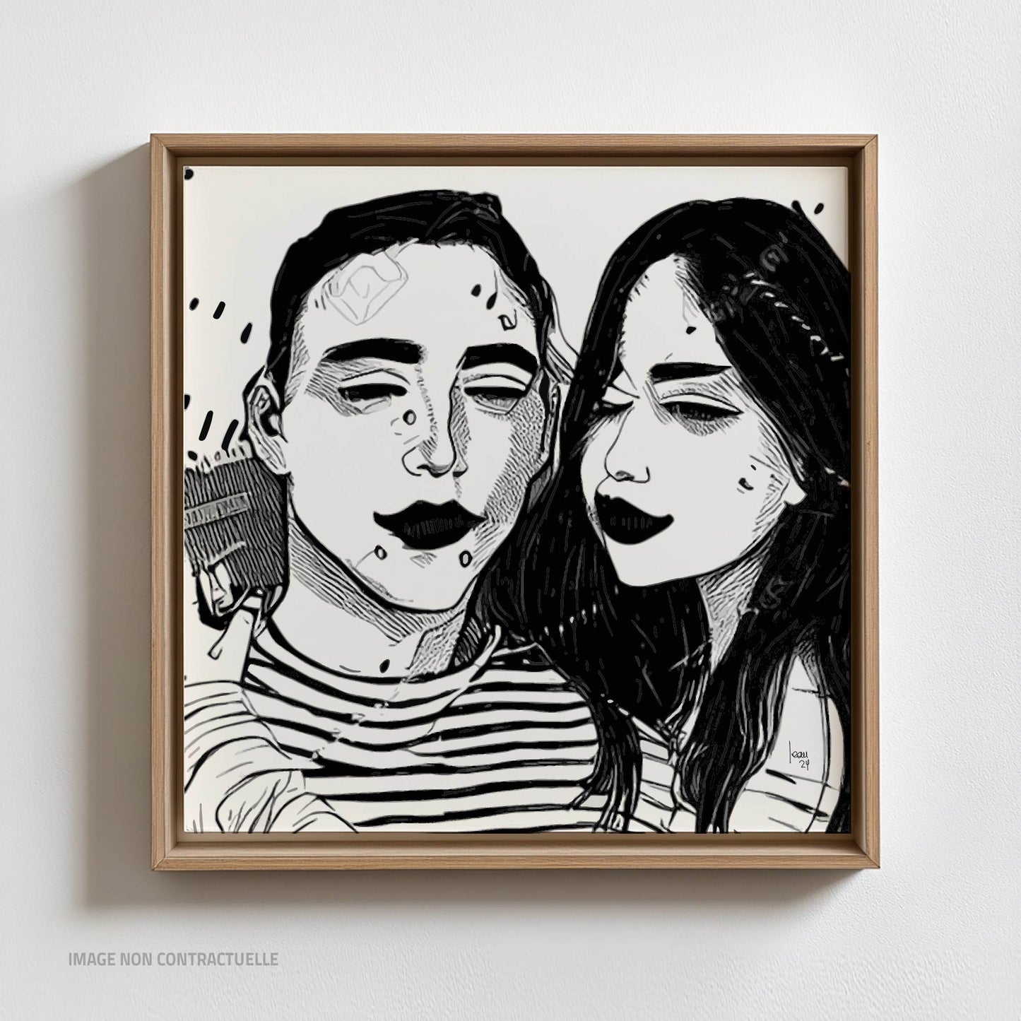 Tim et Sally, tirage d'art monté sur caisse américaine format carré 110x110 cm.