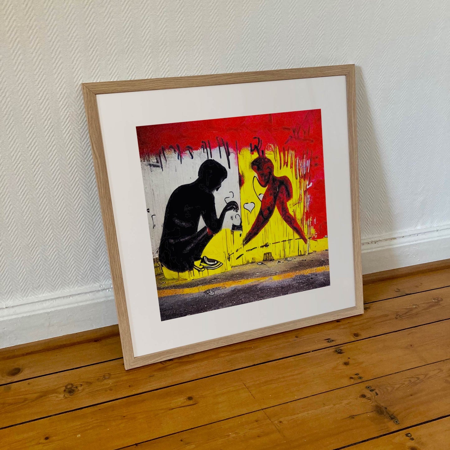 Lueur, tirage encadré d'art abstrait, format 50x50 cm, en édition limitée.
