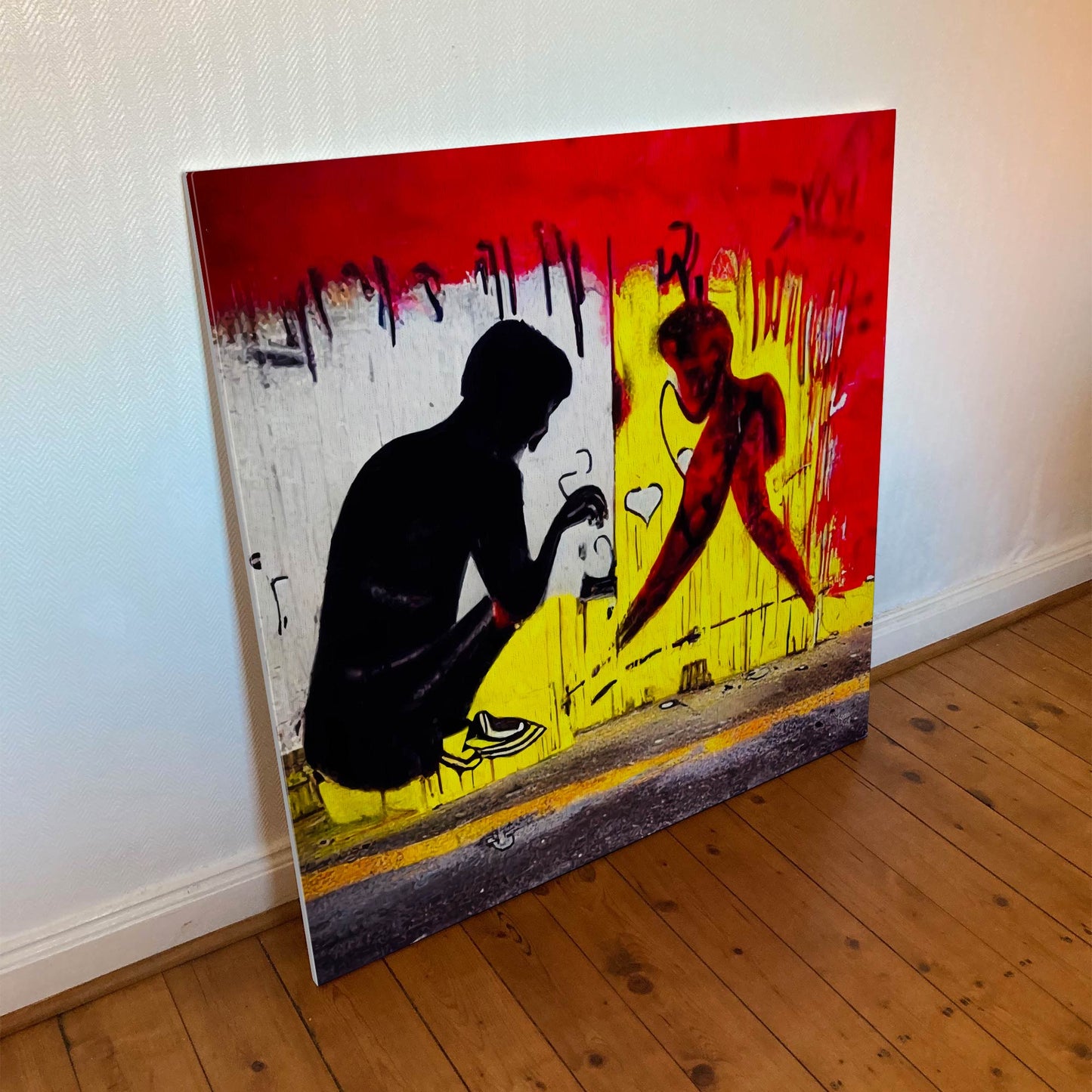 Lueur, œuvre contemporaine imprimée sur toile et montée sur châssis bois, dimensions 100x100 cm.