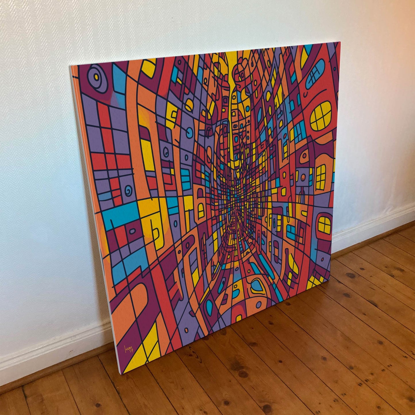 Détail de l'œuvre Passage, tirage d'art numérique avec motifs fluides et couleurs vibrantes