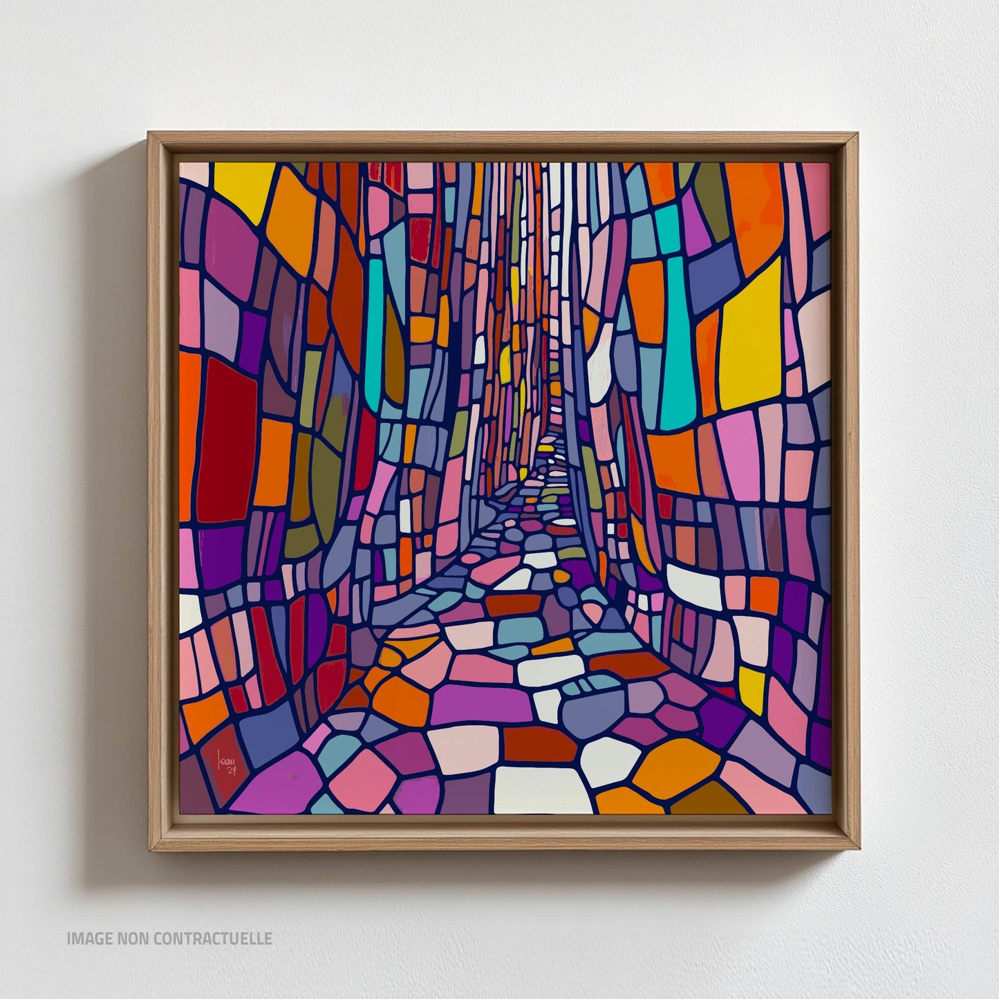 Tirage d'art "Bari" sur caisse américaine, idéal pour une décoration moderne et colorée format 110x110