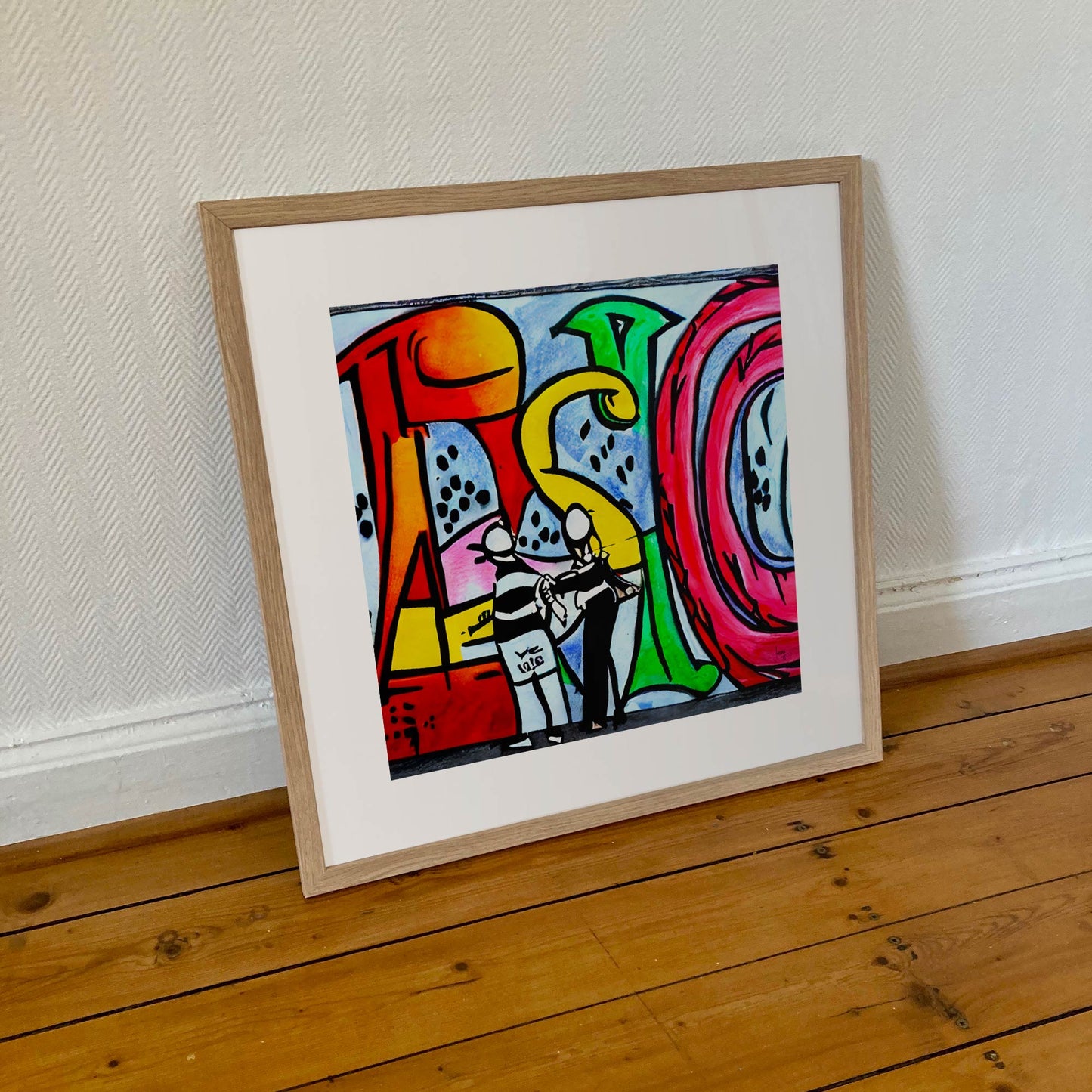 Tirage d’art premium de mon oeuvre "Géants" encadré format 50x50cm