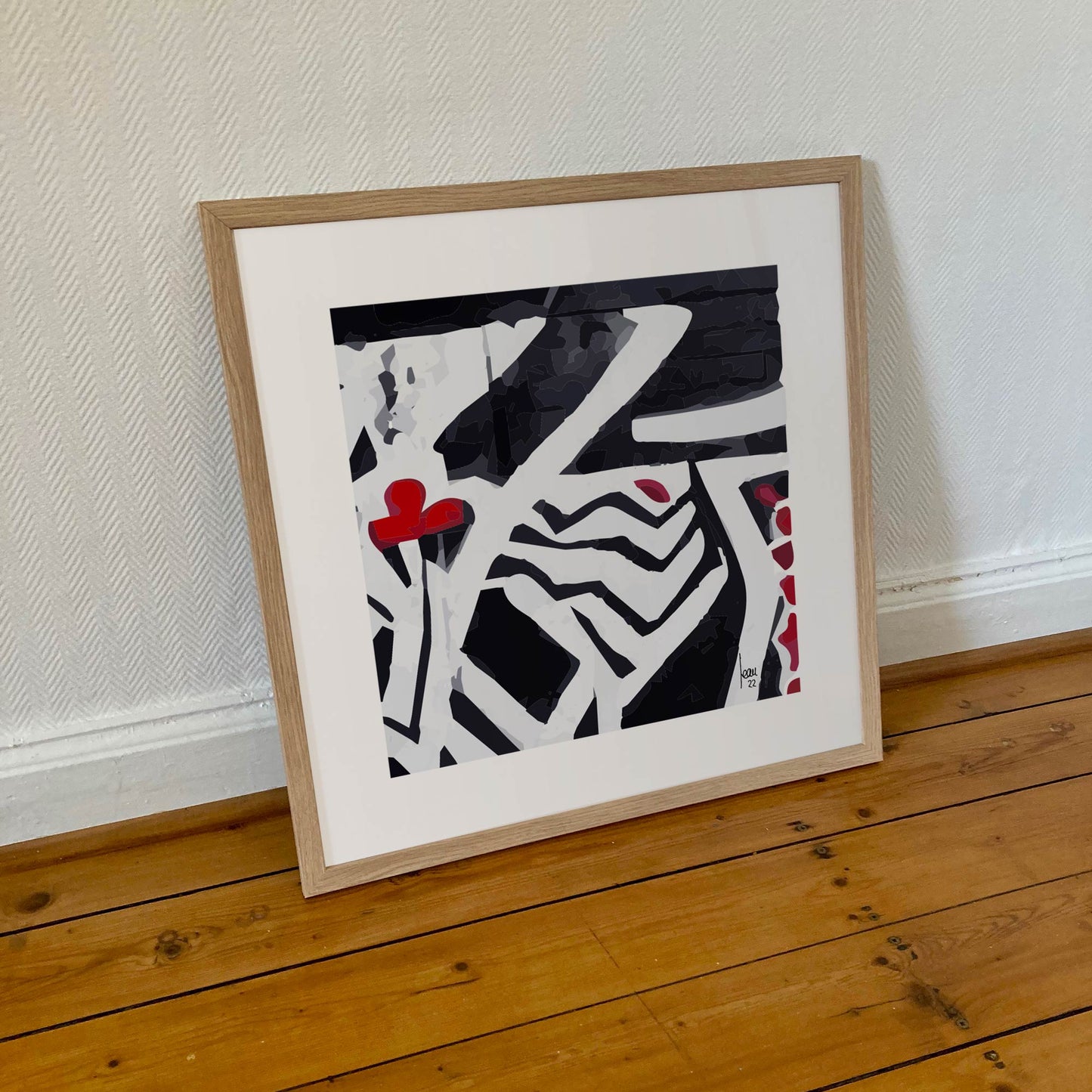 Tirage encadré "La Mare", format compact 50x50cm, art contemporain poétique et moderne