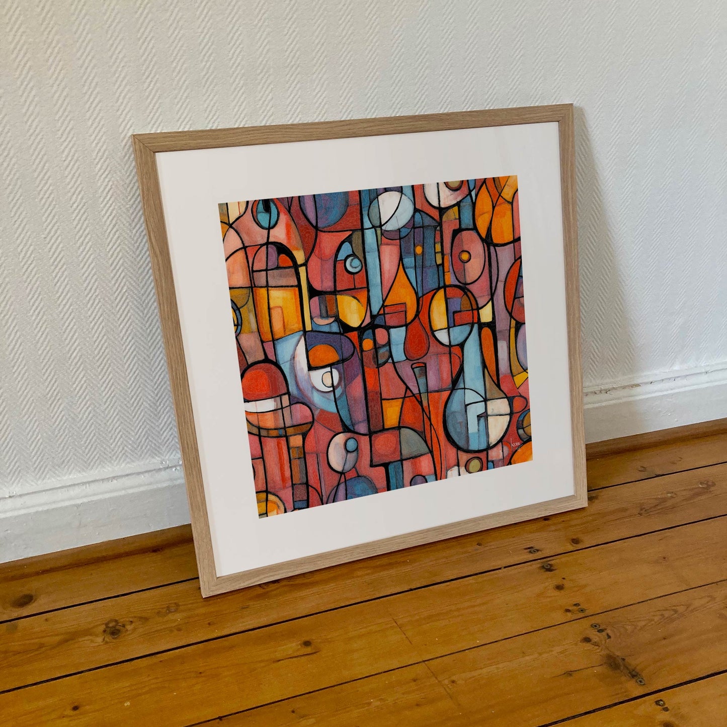 Tirage d’art Portivana encadré au format 50x50 cm, idéal pour une décoration murale élégante et poétique.