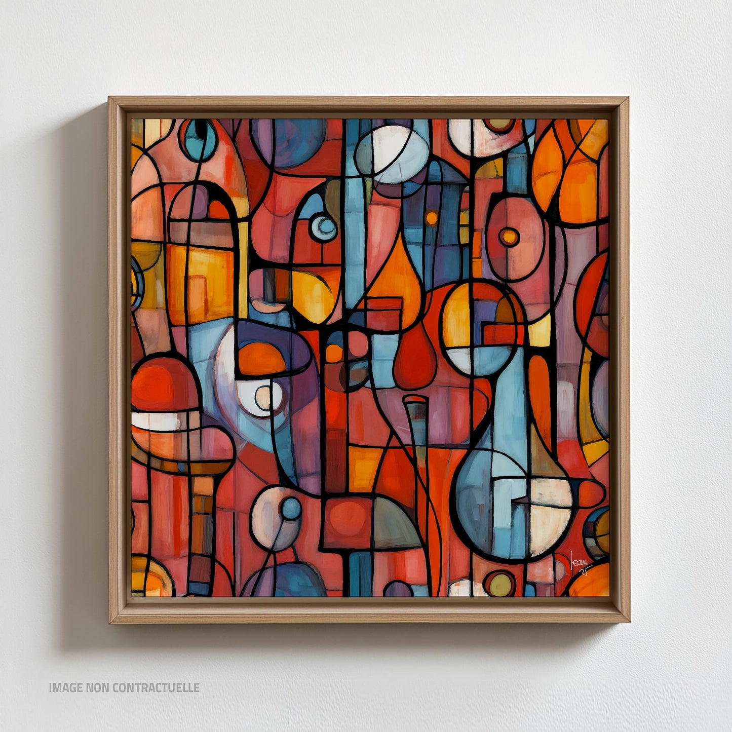 Tirage sur caisse américaine 110x110 cm de l’œuvre Portivana, mettant en valeur une architecture imaginaire et harmonieuse dans un cadre raffiné.