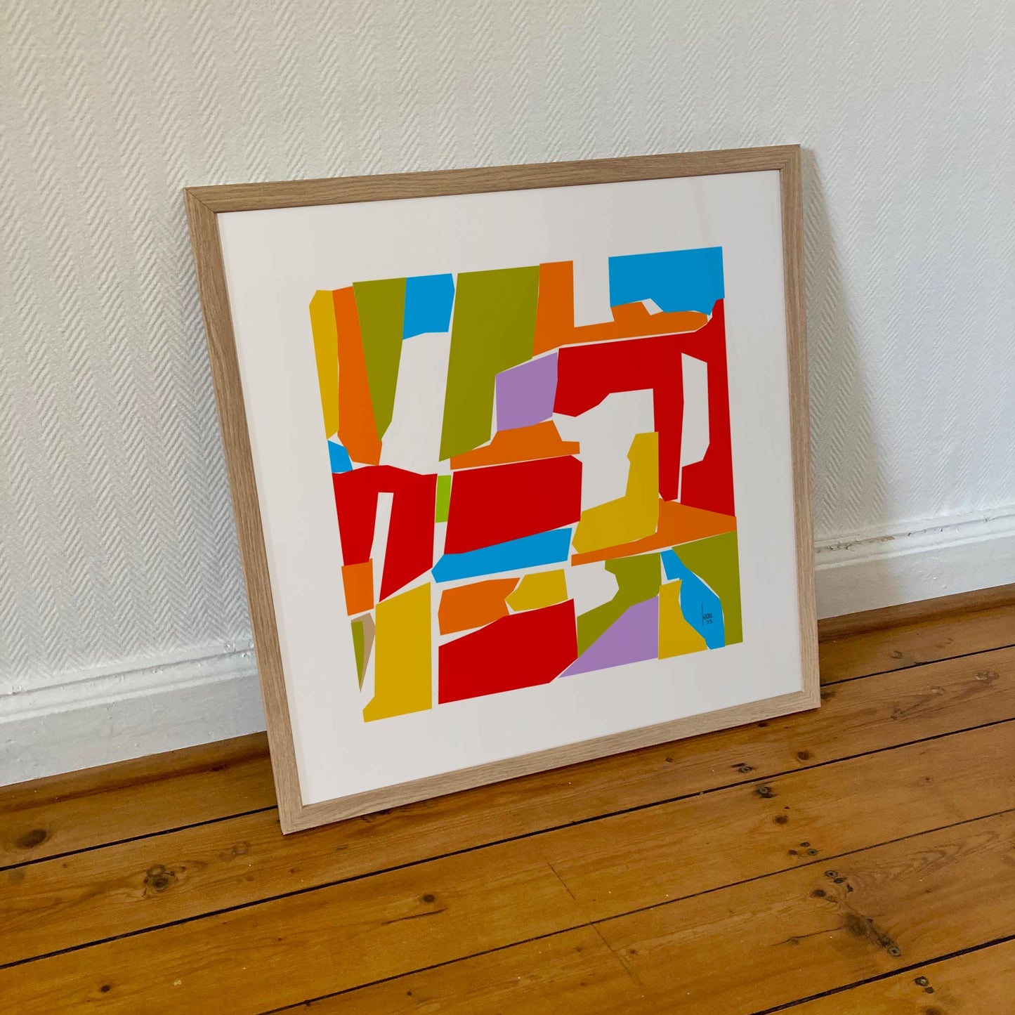 Méditerranée, art abstrait en tirage encadré de qualité musée.