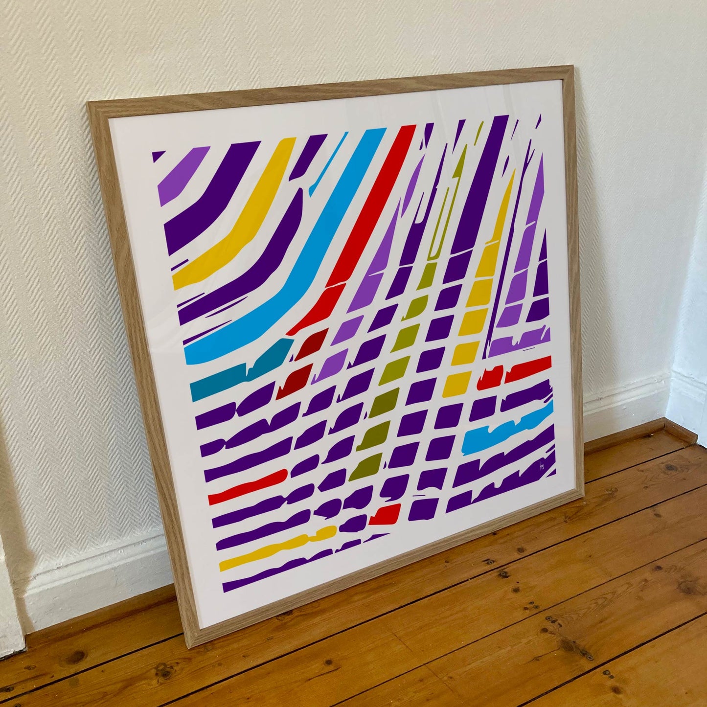 Cyclone, tirage d'art abstrait encadré 70x70 cm, édition limitée par Limonade Bleue.