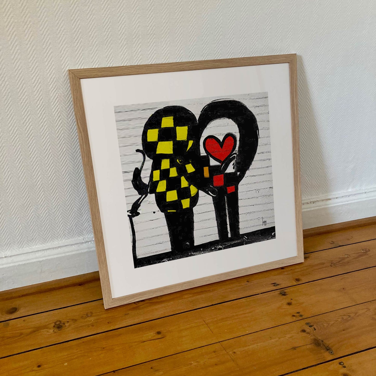 Her and Him, tirage d’art abstrait coloré en format compact.