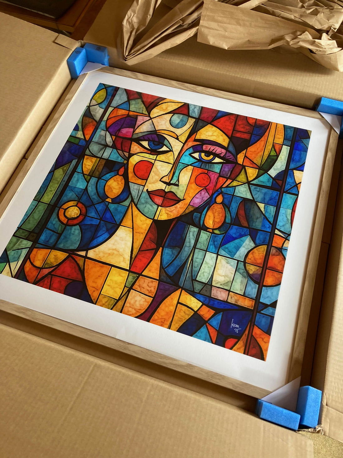 Finaliser l’encadrement d’une œuvre : un moment d’émotion avant la livraison