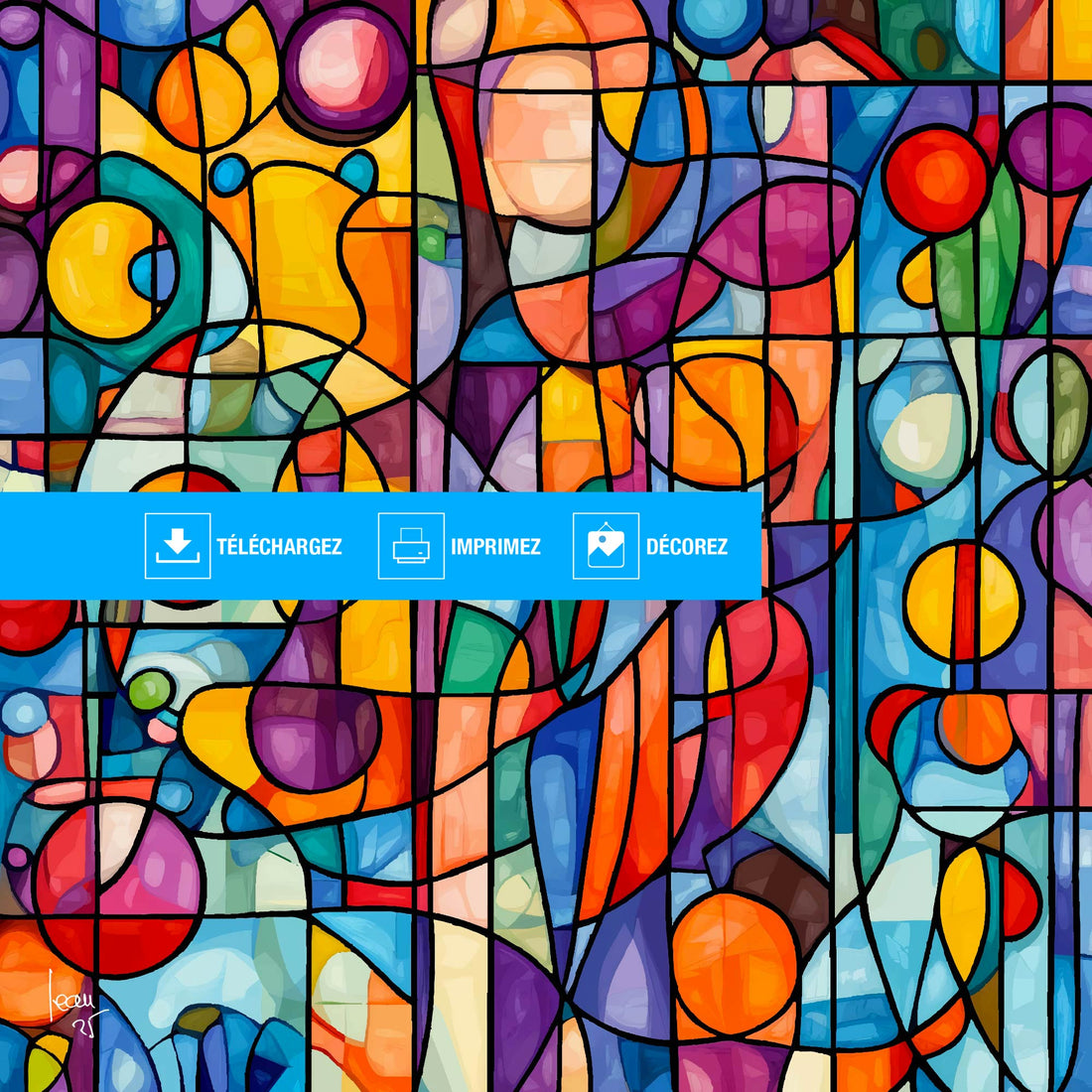 Téléchargement art numérique HD 30x30 cm : Imprimez mes oeuvres chez vous pour 12 € seulement | Limonade Bleue 2026