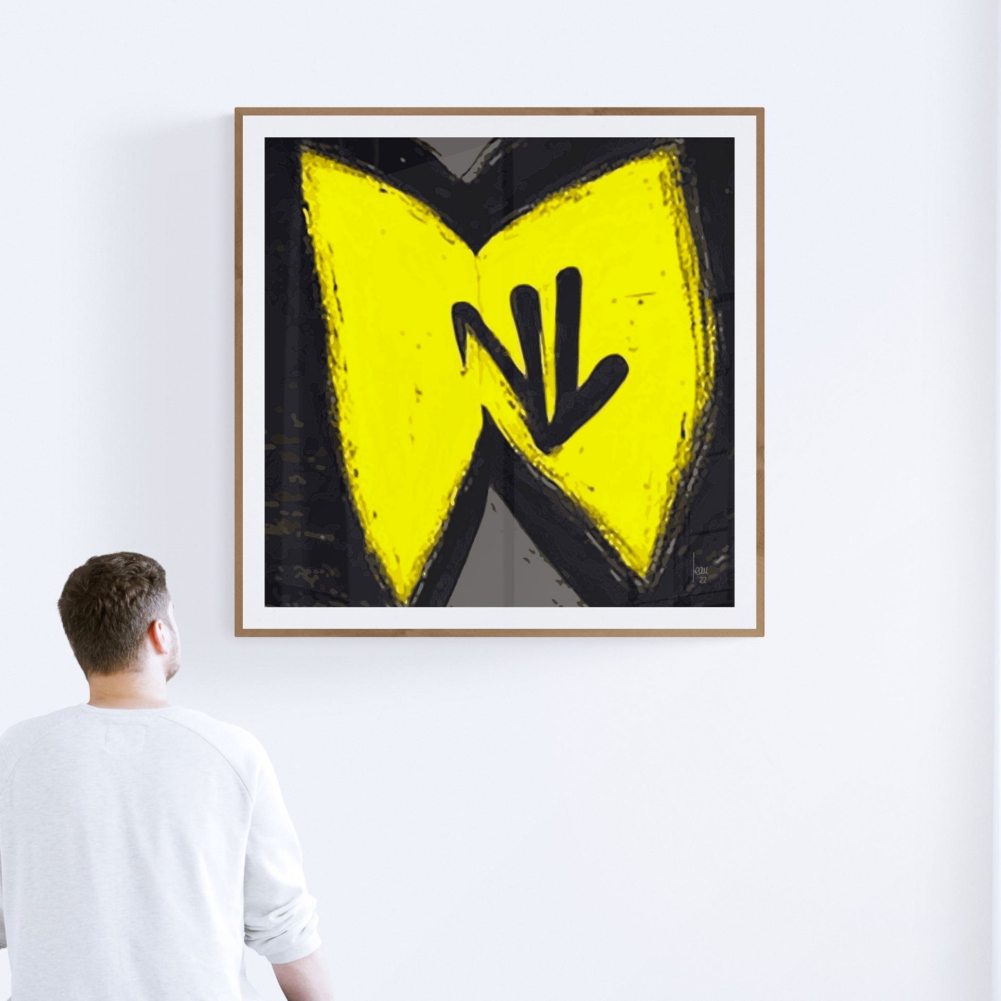 Mon tableau "Lectures" encadré, œuvre abstraite exposée dans une galerie