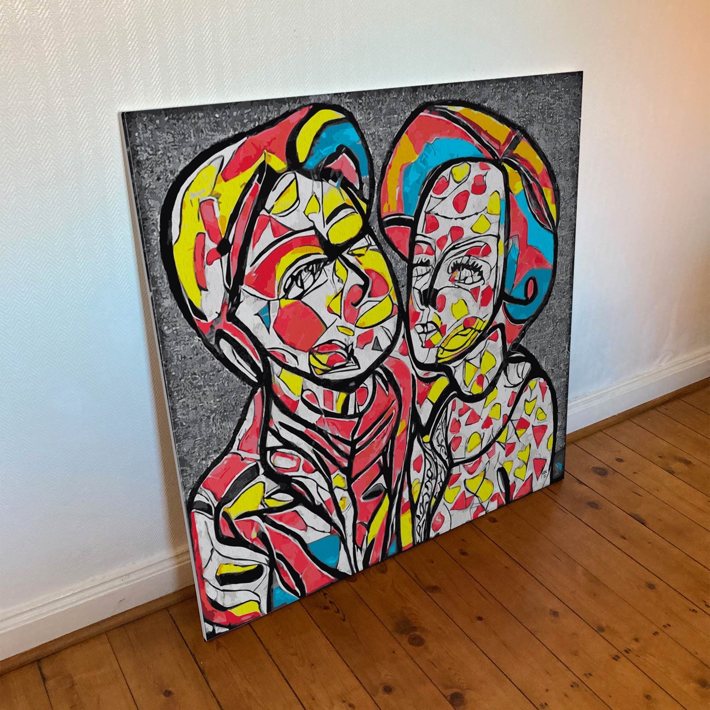 "Boris et Natacha" tirage d'art contemporain sur toile et châssis bois 100x100cm