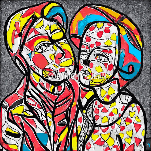 "Boris et Natacha" tirage d'art contemporain, art abstrait, vente en ligne.