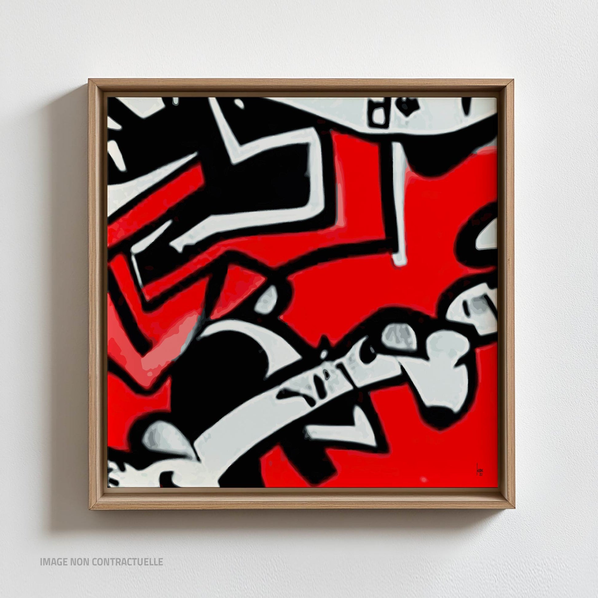 Mon oeuvre "MicMac", tirage d'art sur cadre flottant au format carré 110x110 cm.