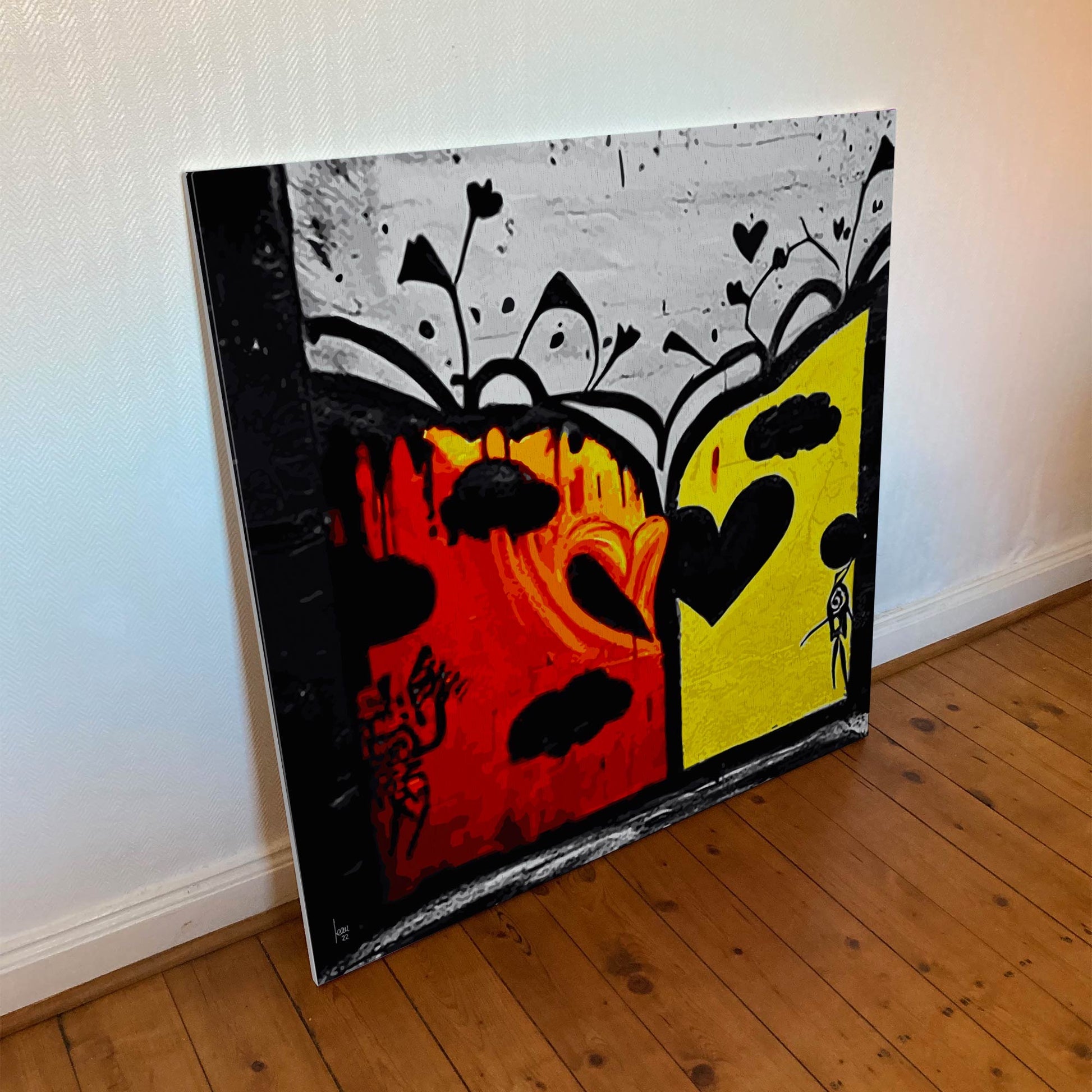 "Coccinelles" tirage d'art contemporain sur toile et châssis bois 100x100cm