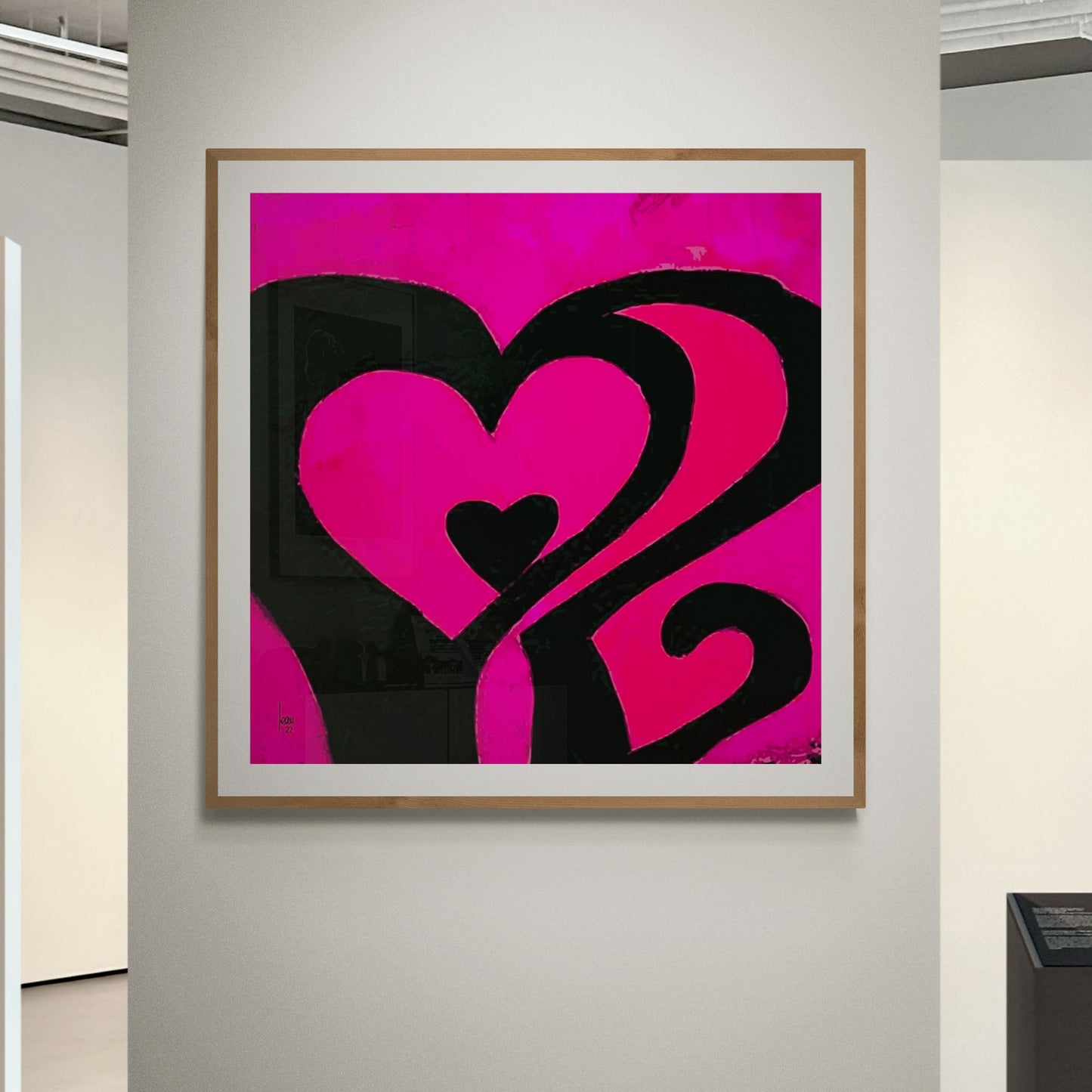 "Echo", œuvre abstraite encadrée et exposée dans une galerie d'art