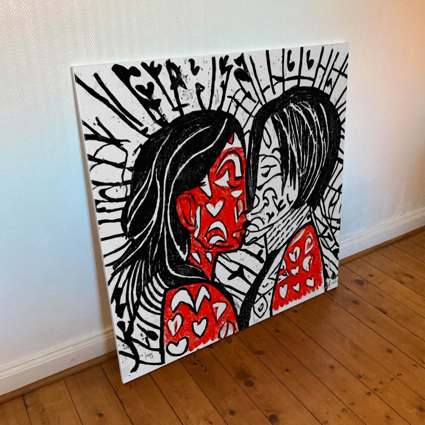 "Duo" tirage d'art contemporain sur toile et châssis bois 100x100cm