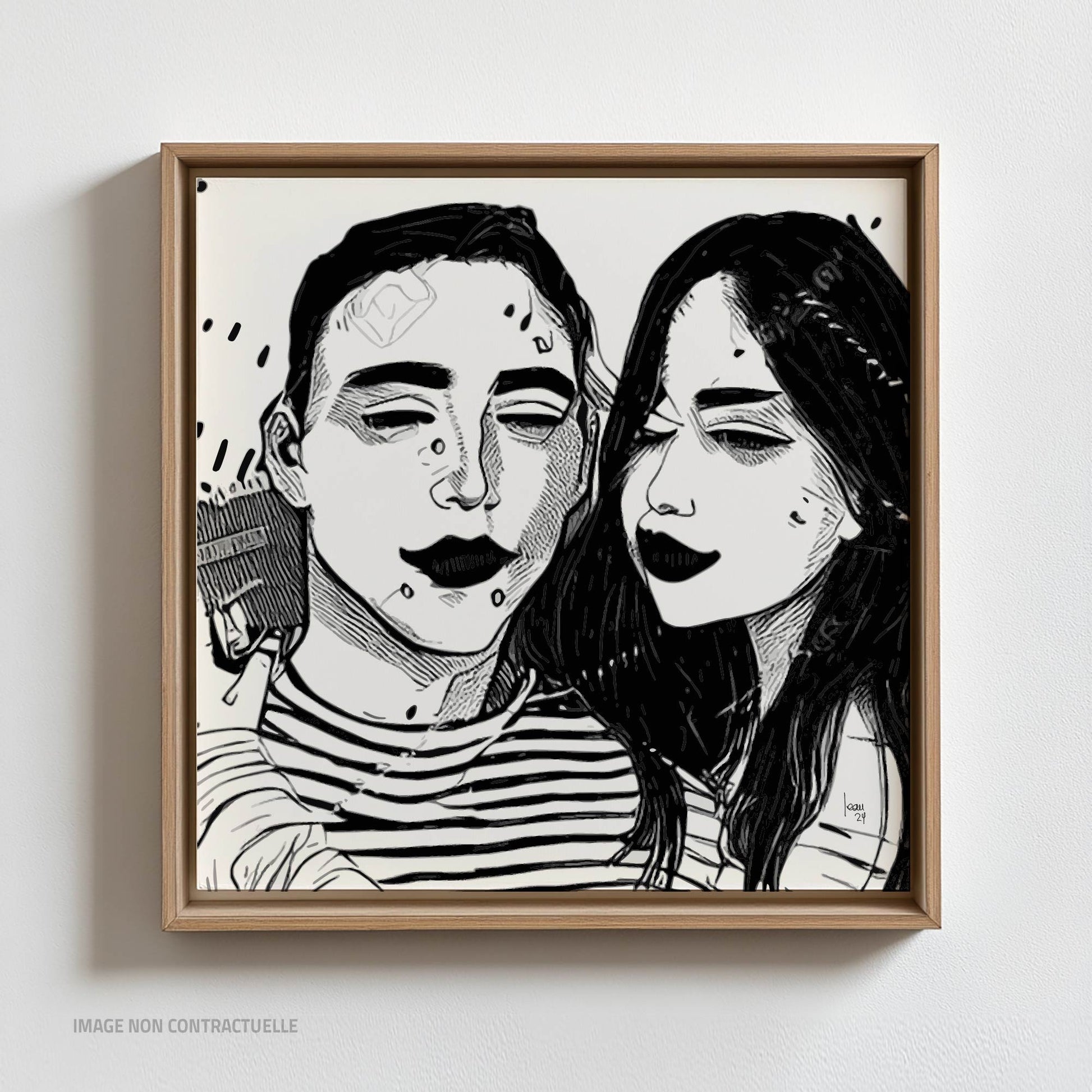 Tim et Sally, tirage d'art monté sur caisse américaine format carré 110x110 cm.
