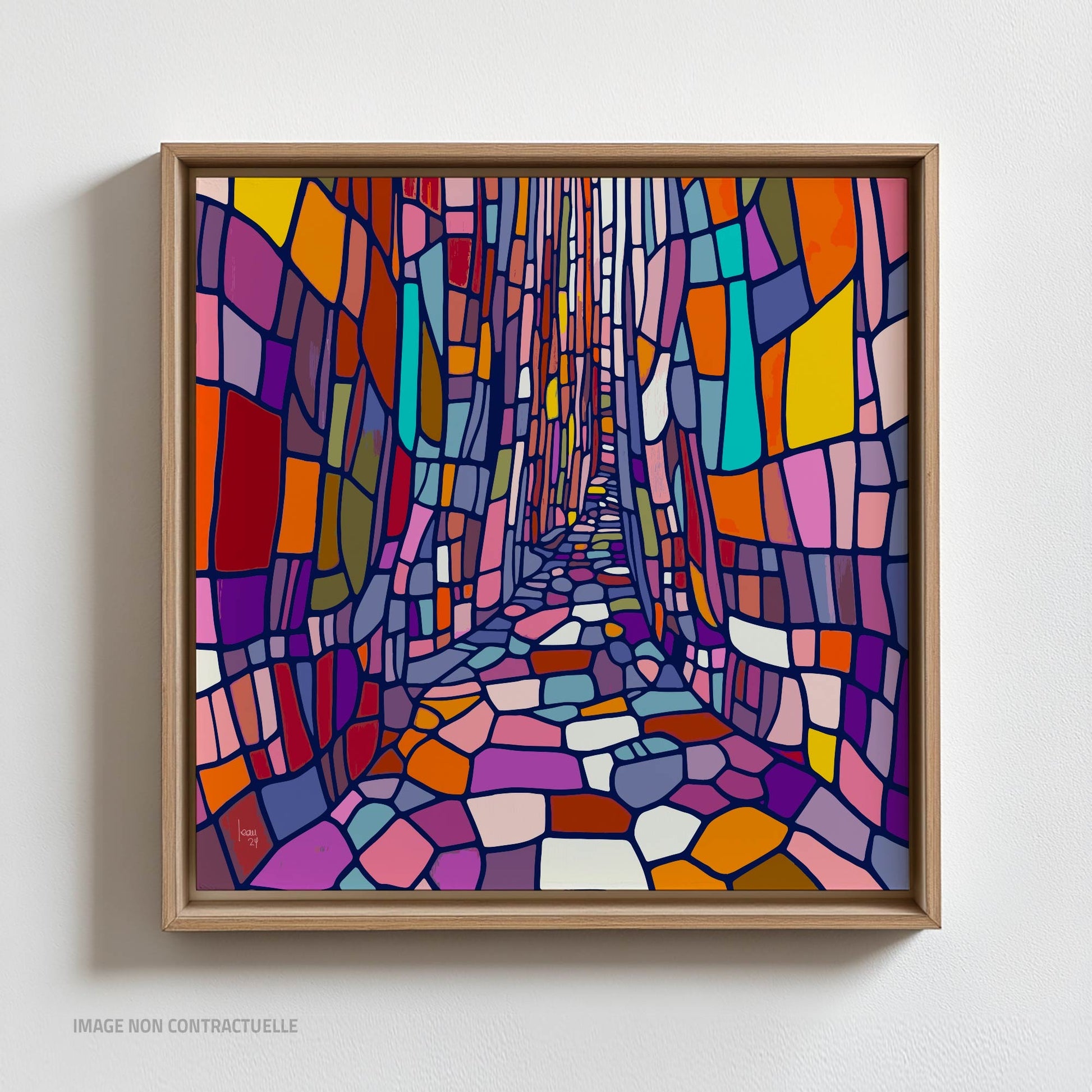 Tirage d'art "Bari" sur caisse américaine, idéal pour une décoration moderne et colorée format 110x110