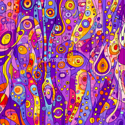 Œuvre complète 'Tissus Cosmique' : motifs galactiques abstraits, textures profondes évoquant ciel étoilé