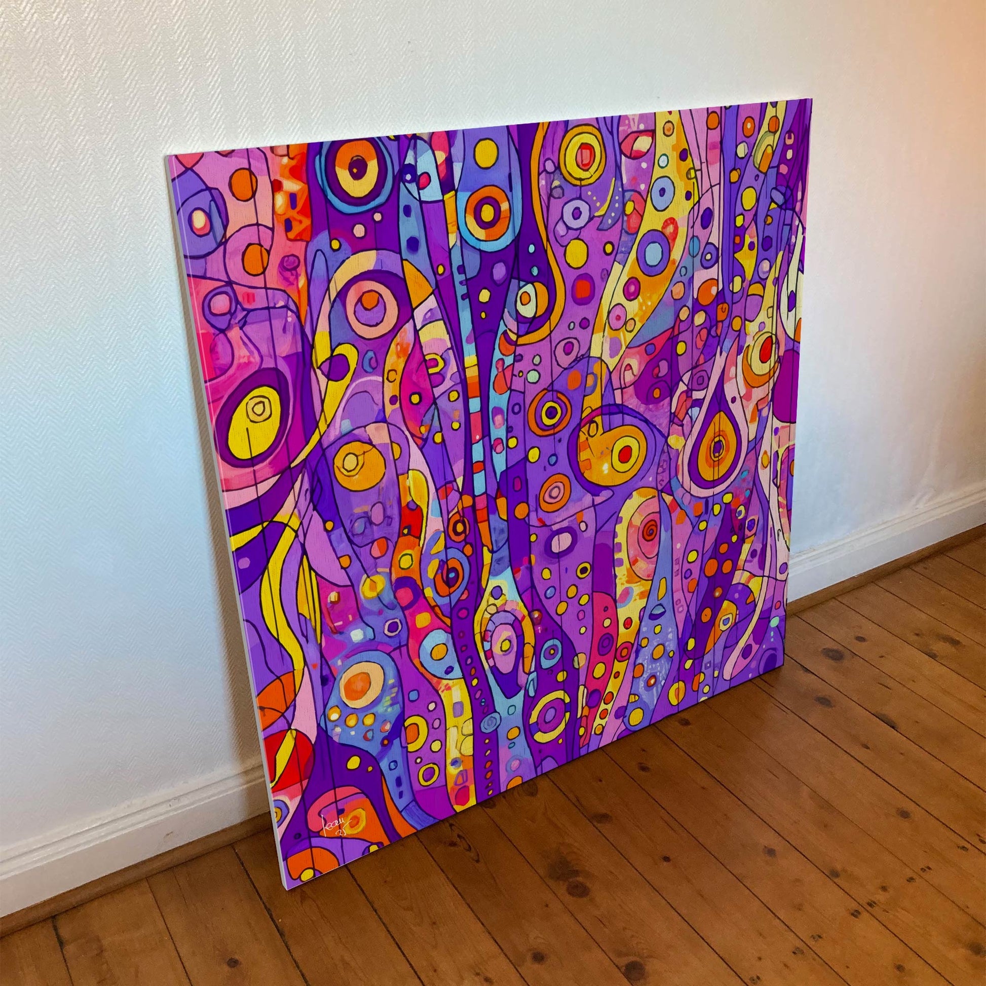 Œuvre 'Tissus Cosmique' imprimée sur toile, rendu texturé, contrastes d’ombres et éclats lumineux