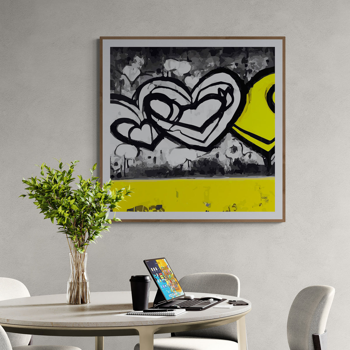 Tableau contemporain encadré "Itérations" dans un espace moderne - Tirage artistique haut de gamme, parfait pour une décoration élégante