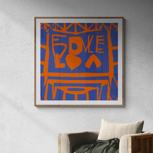 Mon oeuvre abstraite "Courrier" encadré dans un séjour - Tirage d'art premium parfait pour une décoration élégante